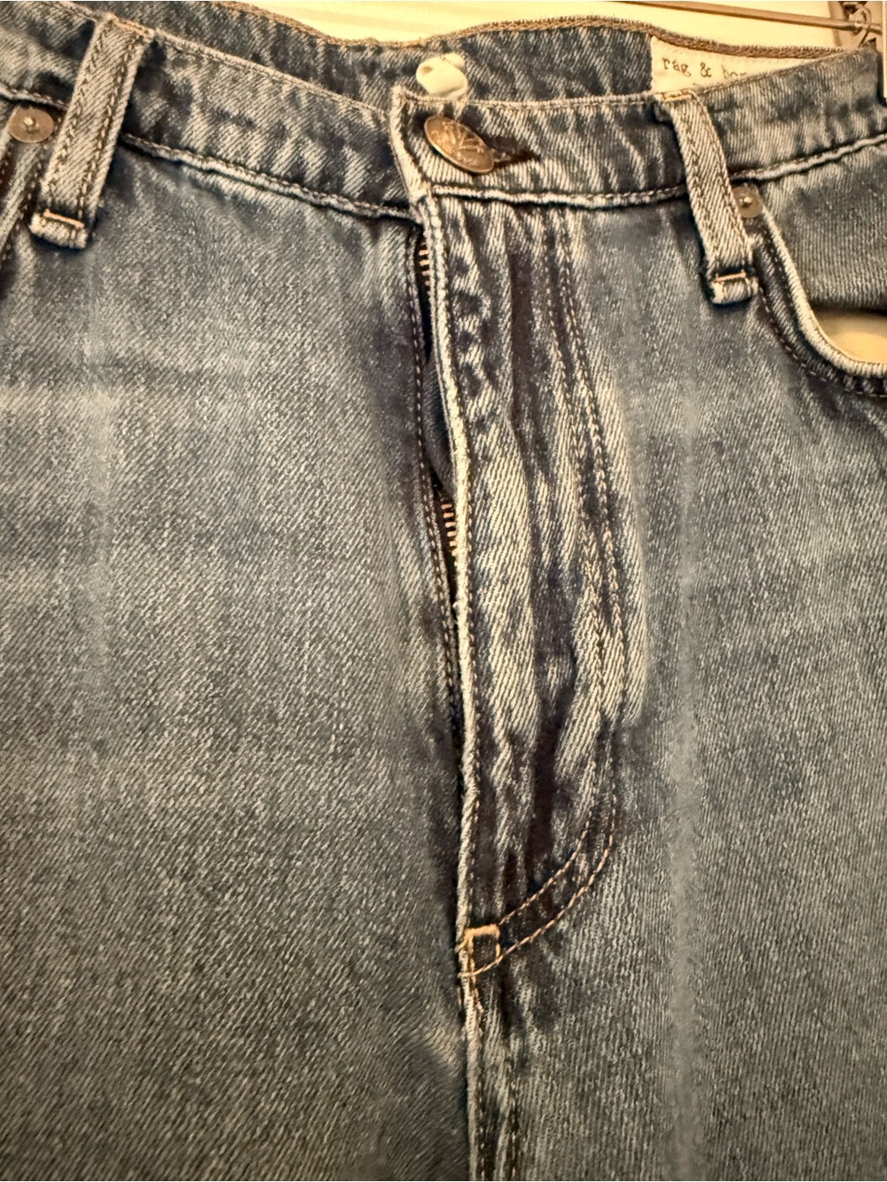 rag & bone Wide-Leg Jeans in Medium Blue Wash - Picture 4 of 6